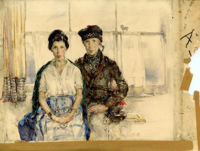 Eu e meu verdadeiro amor, c.1930 (lápis e aquarela sobre papel) de Madeline Emily Green