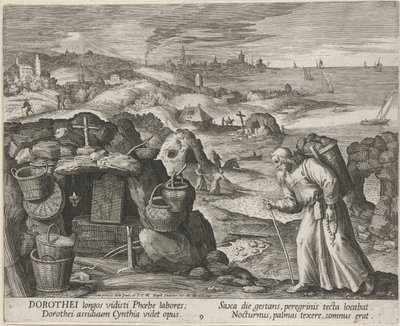 São Doroteu de Gaza como eremita, 1600. de Maerten Vos de