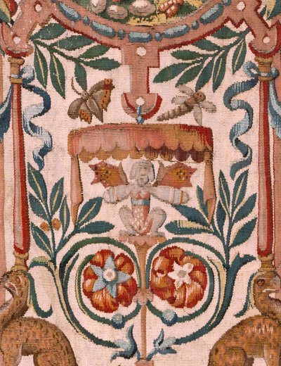 Museu Diocesano (Museo Diocesano). Tapeçaria flamenga. Bruxelas. Atelier François Geubels. Série História de Gideon. Os israelitas entregam a sua parte do espólio a Gideon (Los israelitas entregan a Gedeón su parte del botín). Seda e lã. Legado de Bisho de Maerten van Heemskerck