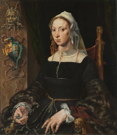 Retrato de Machtelt Suijs, c.1540-45 (óleo sobre madeira) de Maerten van Heemskerck
