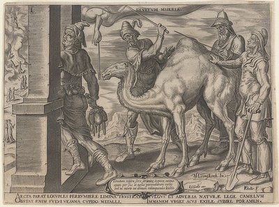 Homem rico e pobre Lázaro. 1563 de Maerten van Heemskerck