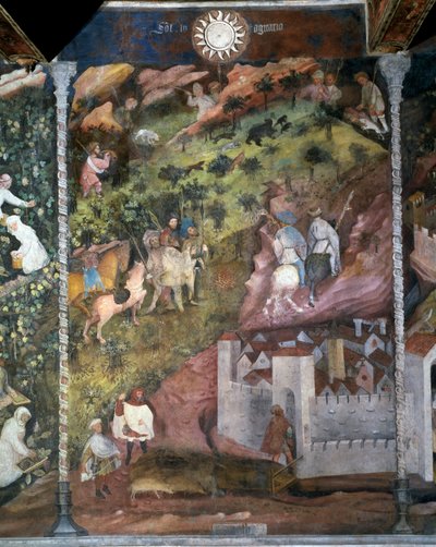 Mês de Novembro, detalhe do Ciclo de Meses de Maestro (attr. to) Venceslao