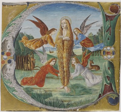 Santa Maria Madalena cercada por anjos de Maestro del Salomone Wildenstein