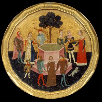 O jardim do amor, c.1370 de Maestro di Deschi Da Parto