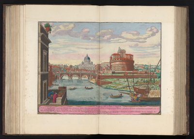 Castelo dos Anjos, Basílica de São Pedro e Rio Tibre
Prospectus Castri e Ponti S. Angeli (título sobre o objecto) de Maffeus Urbanus de