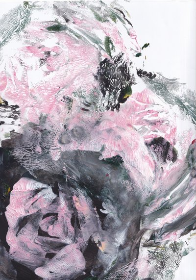 Rosa e cinzento: abstrato dinâmico de Maira Ribena