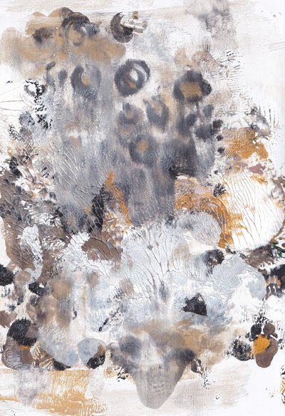 Cinza dourado texturado abstrato de Maira Ribena