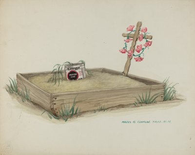 Túmulo da Criança com Cruz de Madeira feita à mão, c. 1937. de Majel G. Claflin