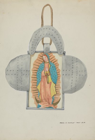 Guadalupe desenhada à mão em forma de lata, c. 1937. de Majel G. Claflin