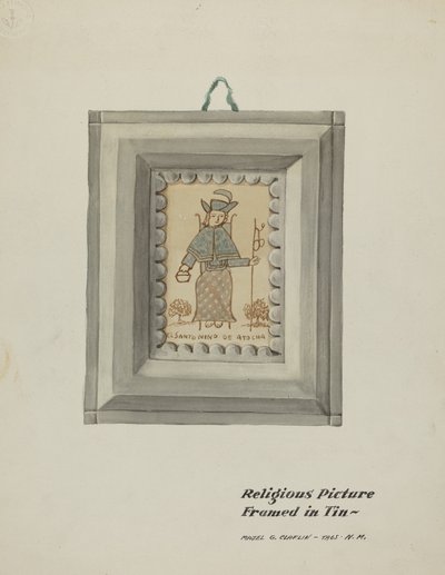 Moldura de Estanho de Santo Nino de Atocha-Hand Made Tin Frame, c. 1937. de Majel G. Claflin