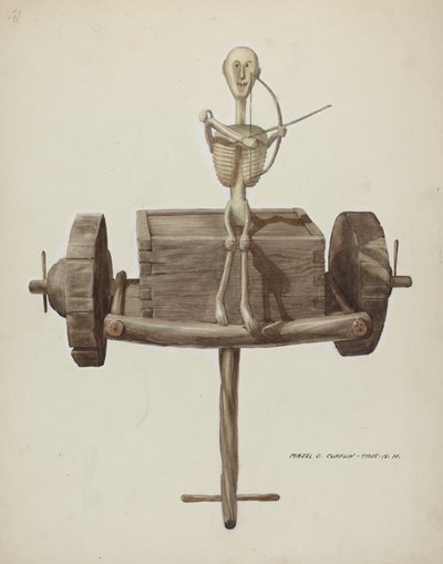 Penetente Death Cart & Death Figure, c. 1937. de Majel G. Claflin