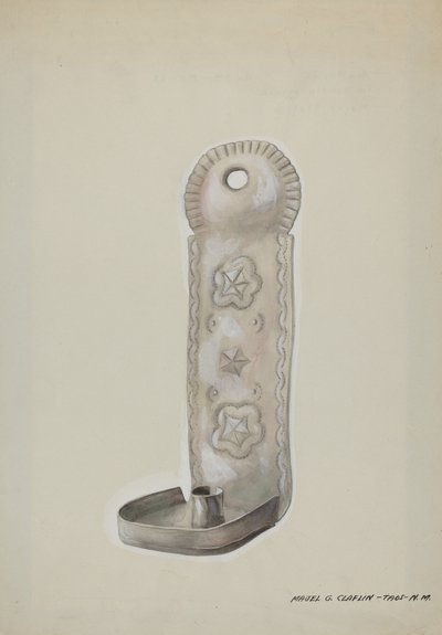 Tin Candle Sconce, c. 1937. de Majel G. Claflin