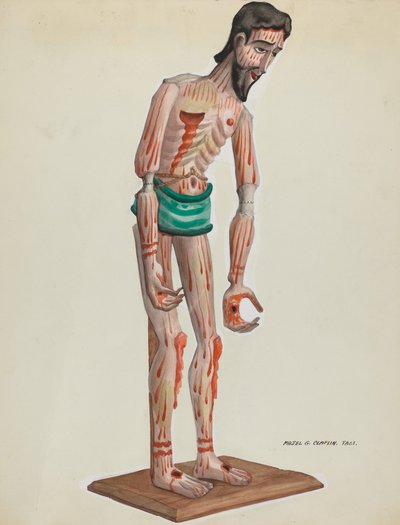 Wooden Christo, Vista frontal pintada, c. 1937. de Majel G. Claflin