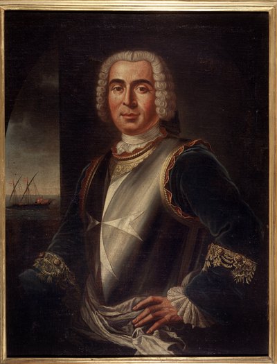 Retrato do Cavaleiro Pierre André de Suffren de Saint Tropez (Saint-Trophez), oficial de justiça de Suffren (1729-1788) - Arte Maltesa - século XVIII, 99 x 76 cm de Maltese School