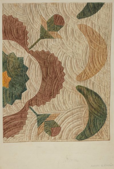 Aplique e colcha acolchoada, c. 1938. de Manuel G. Runyan