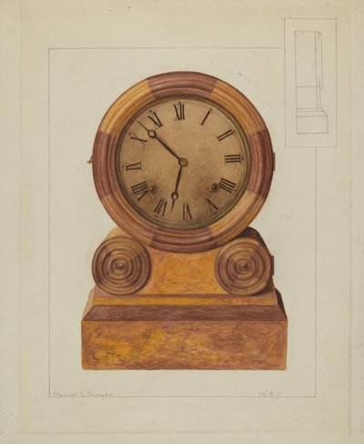 Relógio de Prateleira, c. 1937. de Manuel G. Runyan