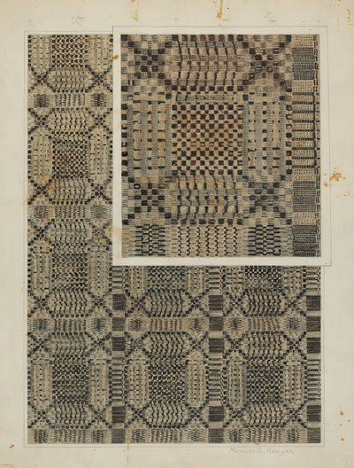 Woven Coverlet, c. 1938. de Manuel G. Runyan