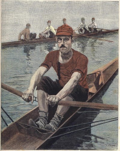 Rowing Race, em França Ilustração de Luque, do jornal francês Le soleil du dimanche de Manuel Luque