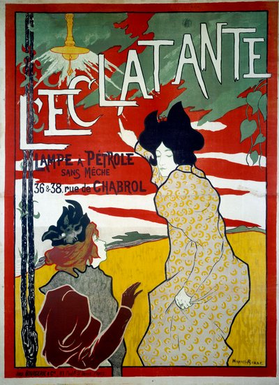 Publicidade para lâmpadas de petróleo sem buraco: a Lanterna, século XX (cartaz) de Manuel Robbe