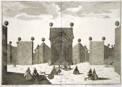 The Topiary Gardens, de Delícias da Villa Castellazzo, de Domenico Felice Leonardi, publicado em 1743 de Marc