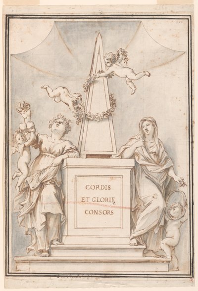Projeto para uma pintura monocromática, Igreja de Corpus Domini, Bolonha, Itália de Marc Antonio Franceschini