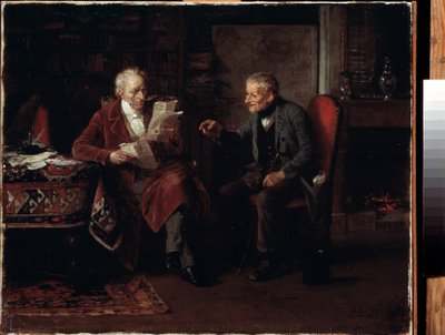 No escritório do advogado. Pintura de Marc Louis Benjamin Vautier l