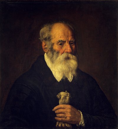 Homem velho com luva (óleo sobre tela) de Marcantonio Bassetti