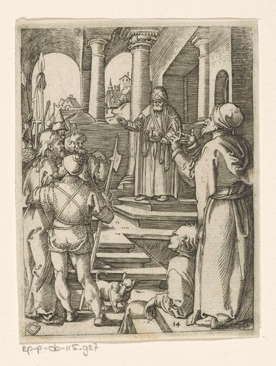 Cristo perante Pilatos
Paixão de Cristo (título da série) de Marcantonio Raimondi