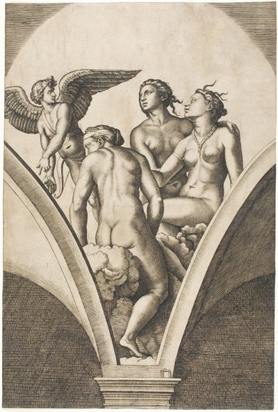 Cupido e as Três Graças de Marcantonio Raimondi