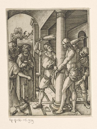 A flagelação de Cristo
Paixão de Cristo (título da série) de Marcantonio Raimondi