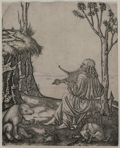 Orfeu Encantando os Animais, c. 1505 de Marcantonio Raimondi