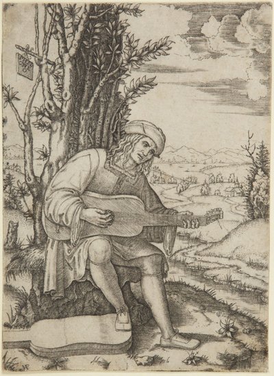 Retrato do poeta Giovanni Achillini, chamado Filoteo (Bartsch XIV/469; Delaborde 232; Passavant 276; Petrucci, n.º 1) de Marcantonio Raimondi