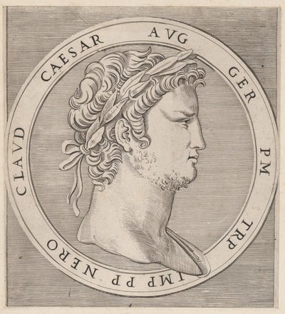 Speculum Romanae Magnificentiae: Nero, de The Twelve Caesars, ca. 1500-1534., ca. 1500-1534. de Marcantonio Raimondi