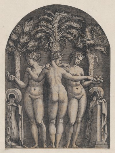 Speculum Romanae Magnificentiae: The Three Graces, ca. 1500-1534., ca. 1500-1534. de Marcantonio Raimondi