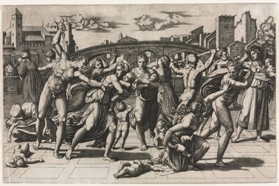 O Massacre dos Inocentes (Sem o Abeto) de Marcantonio Raimondi