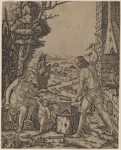 Vulcano, Vênus e Eros de Marcantonio Raimondi
