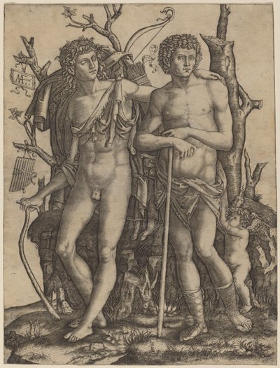 Apolo e Jacinto de Marcantonio Raimondi after Francesco Francia
