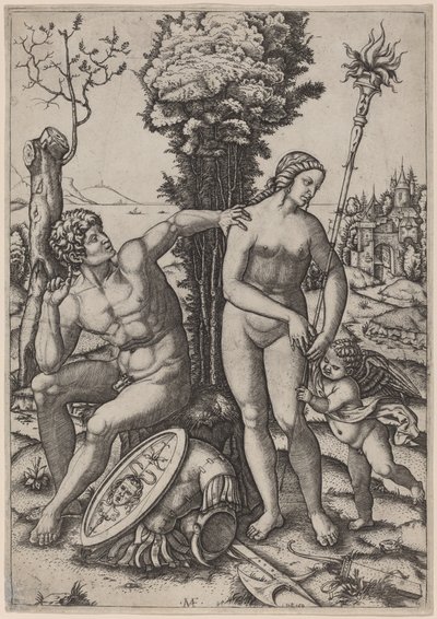 Marte, Vênus e Eros de Marcantonio Raimondi possibly after Andrea Mantegna
