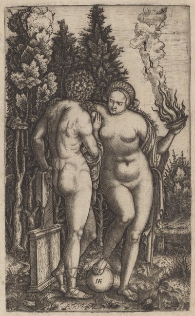 Homem e mulher com uma bola de Marcantonio Raimondi possibly after Francesco Francia
