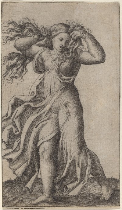 Mulher puxando o cabelo de Marcantonio Raimondi possibly after Francesco Francia