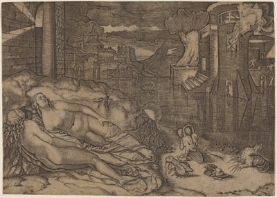 O sonho de Rafael de Marcantonio Raimondi possibly after Raphael