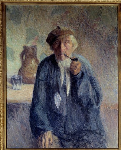 Retrato de um velho camponês fumando o cachimbo Pintura de Marcel Couchaux (1877-1939) Sol do século XX. 0,92x0,73 m Rouen, Musee des Beaux Arts Atenção! A utilização desta obra pode ser sujeita a um pedido de autorização de terceiros ou a taxas adicionais de Marcel Couchaux