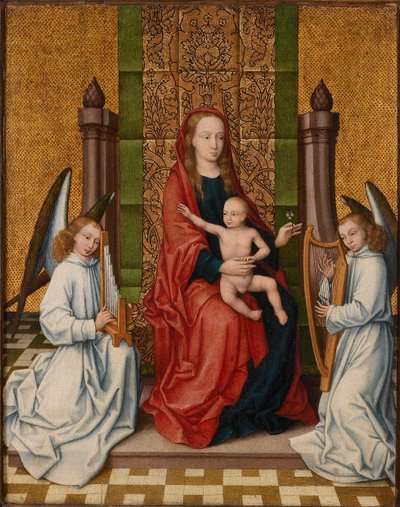 A Virgem e o menino entronizados, entre 1550 e 1560. de Marcellus Coffermans
