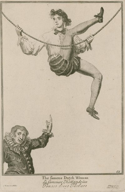 Bartholomew Fair, Londres: A famosa mulher holandesa, 1687 de Marcellus the Elder Laroon