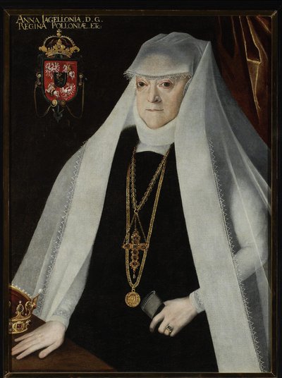 Anna Jagellon, reine de Pologne - Retrato de Anna Jagiellon (1523-1596), rainha da Polónia, de Kober, Martin (1550-1609). Óleo sobre tela, antes de 1596. Muzeum Narodowe, Varsóvia de Marcin Kober