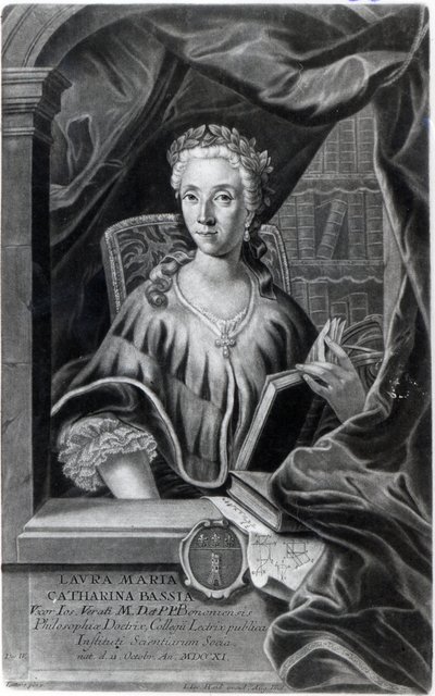 Laura Maria Caterina Bassi, gravada por Johann Jakob Haid de Marco Alvise Pitteri