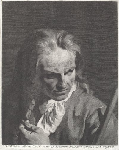 Um cavalheiro peregrino com um rosário de Marco Alvise Pitteri after Giovanni Battista Piazzetta