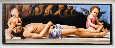 Cristo morto e dois anjos de Marco Basaiti