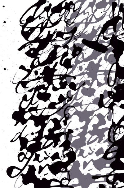 Escrita Asémica, 2014 (tinta sobre papel) de Marco Campedelli