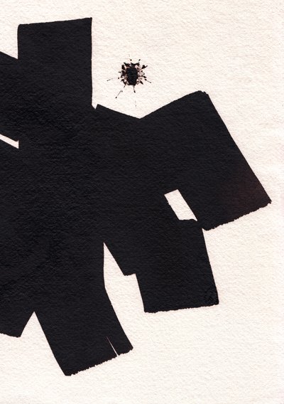 Preto, 2023 (tinta sobre papel) de Marco Campedelli